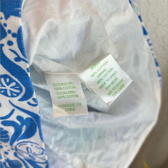 Lilly Pulitzer Cathy Bay Blue Coasting Engineered Shell Shift Dress Size 2 - Picture 6 of 6